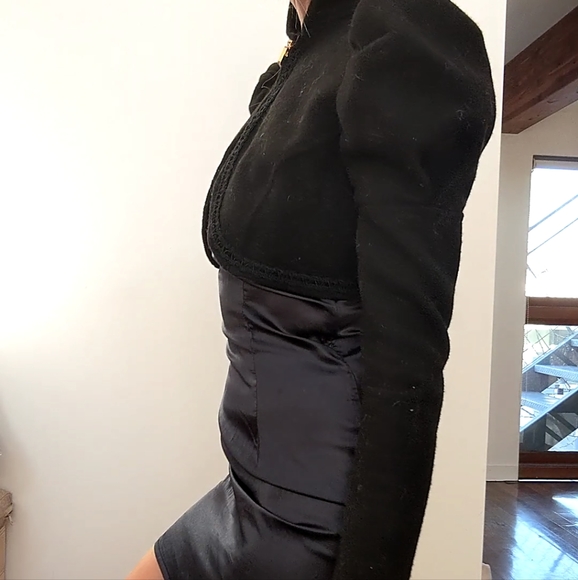 Wednesday addams custom gothic puff sleeve black capelet shrug xs - Picture 7 of 9